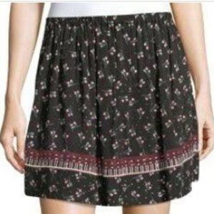 Ella Moss Boho Skirt Black Floral